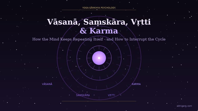 Vāsanā, Saṃskāra, Vṛtti, and Karma: The Yoga-Sāṃkhya Map of How the Mind Keeps Repeating Itself